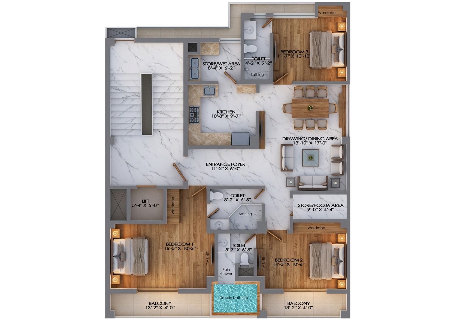 Block A centre residence floor plan